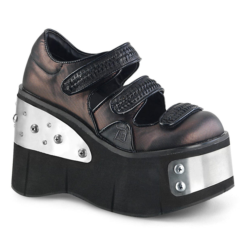Demonia KERA-13 Mary Jane (Black-Pewter Vegan Leather)