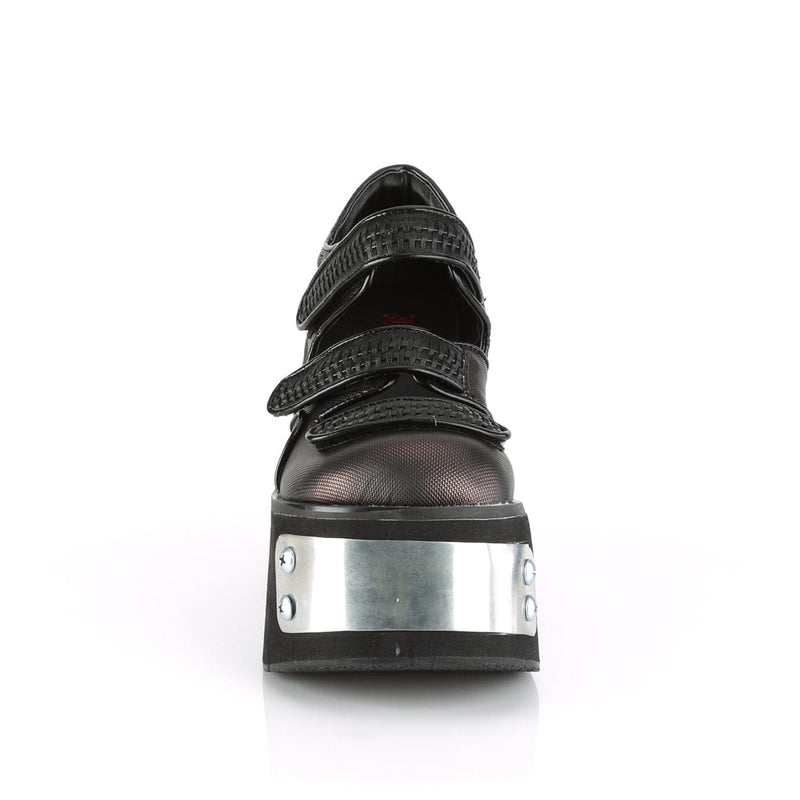 Demonia KERA-13 Mary Jane (Black-Pewter Vegan Leather)