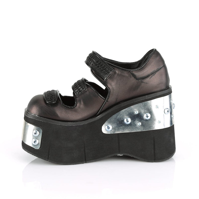 Demonia KERA-13 Mary Jane (Black-Pewter Vegan Leather)