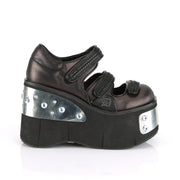 Demonia KERA-13 Mary Jane (Black-Pewter Vegan Leather)