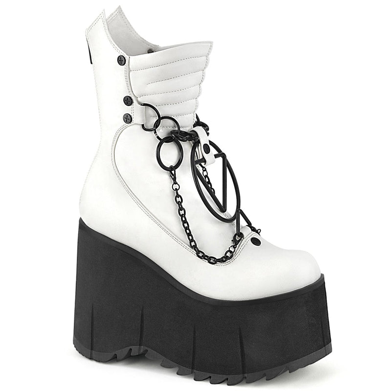 Demonia KERA-130 Mid-Calf Boot (White Vegan Leather) 5