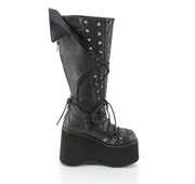 Demonia KERA-203 Knee High Boot (Black Vegan Leather)