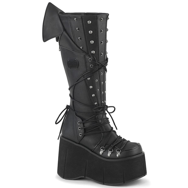 Demonia KERA-203 Knee High Boot (Black Vegan Leather)