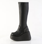 Demonia MORTE-300 Knee High Boot (Black Vegan Leather)