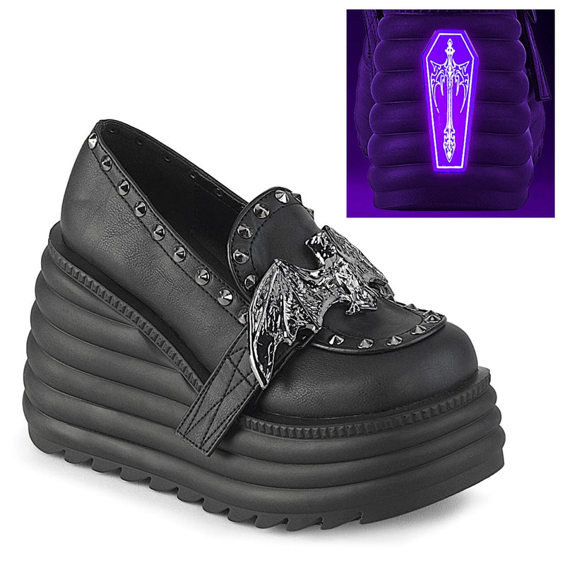Demonia MORTE-56 Pump (Black Vegan Leather)