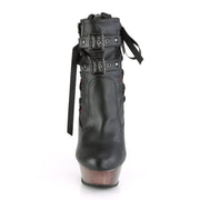 Demonia MUERTO-1030 Ankle Boot (Black Faux Leather/Pewter Chrome)