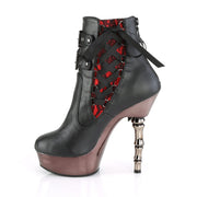 Demonia MUERTO-1030 Ankle Boot (Black Faux Leather/Pewter Chrome)