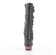 Demonia MUERTO-159 Mid-Calf Boot (Black Vegan Leather/Pewter Chrome)