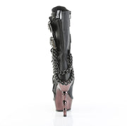 Demonia MUERTO-159 Mid-Calf Boot (Black Vegan Leather/Pewter Chrome)