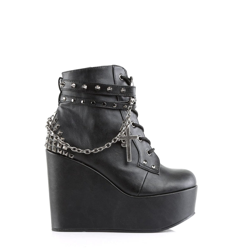 Demonia POISON-101 Ankle Boot (Black Vegan Leather)