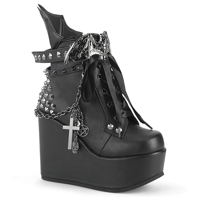 Demonia POISON-107 Black Vegan Leather