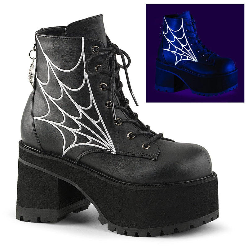 Demonia RANGER-105 Ankle Boot (Black Vegan Leather)