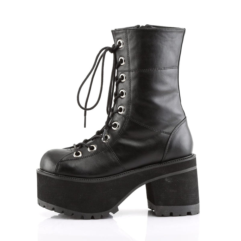 Demonia RANGER-301 Mid-Calf Boot (Black Vegan Leather)
