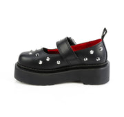 Demonia REBEL-01 Black Vegan Leather  Maryjane Shoes
