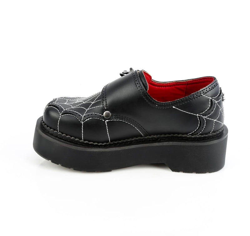 Demonia REBEL-03 Black Vegan Leather  Oxford shoes