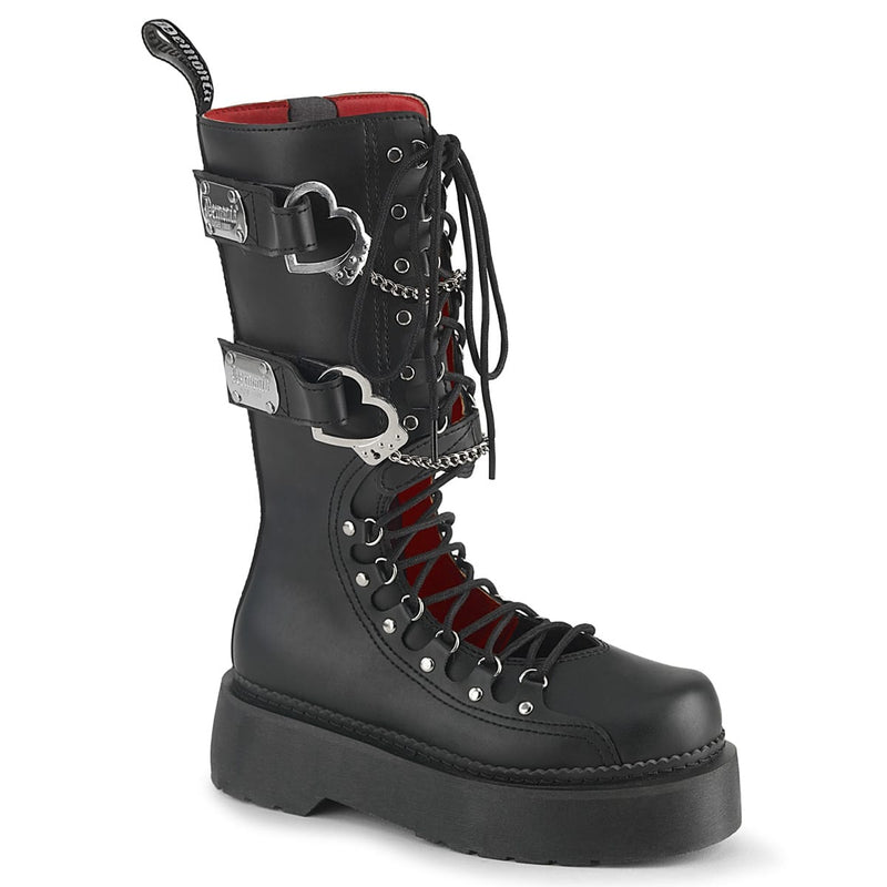 Demonia REBEL-100 Black Vegan Leather  Knee High Boots