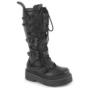 Demonia REBEL-200 Black Vegan Leather  Knee High Boots