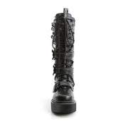 Demonia REBEL-200 Black Vegan Leather  Knee High Boots