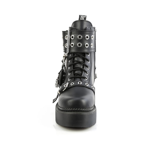 Demonia REBEL-52 Black Vegan Leather  Combat Boots
