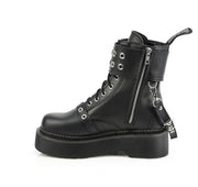 Demonia REBEL-52 Black Vegan Leather  Combat Boots