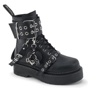 Demonia REBEL-52 Black Vegan Leather  Combat Boots