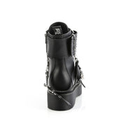 Demonia REBEL-52 Black Vegan Leather  Combat Boots
