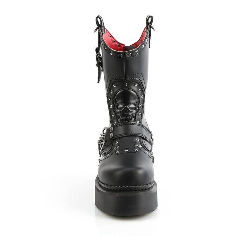 Demonia REBEL-56 Black Vegan Leather  Combat Boots