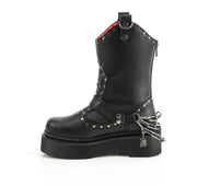 Demonia REBEL-56 Black Vegan Leather  Combat Boots
