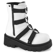 Demonia RENEGADE-50 Ankle Boot (White Vegan Leather-Nylon) 6