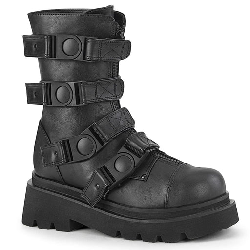 Demonia RENEGADE-55 Mid-Calf Boot (Black Vegan Leather)