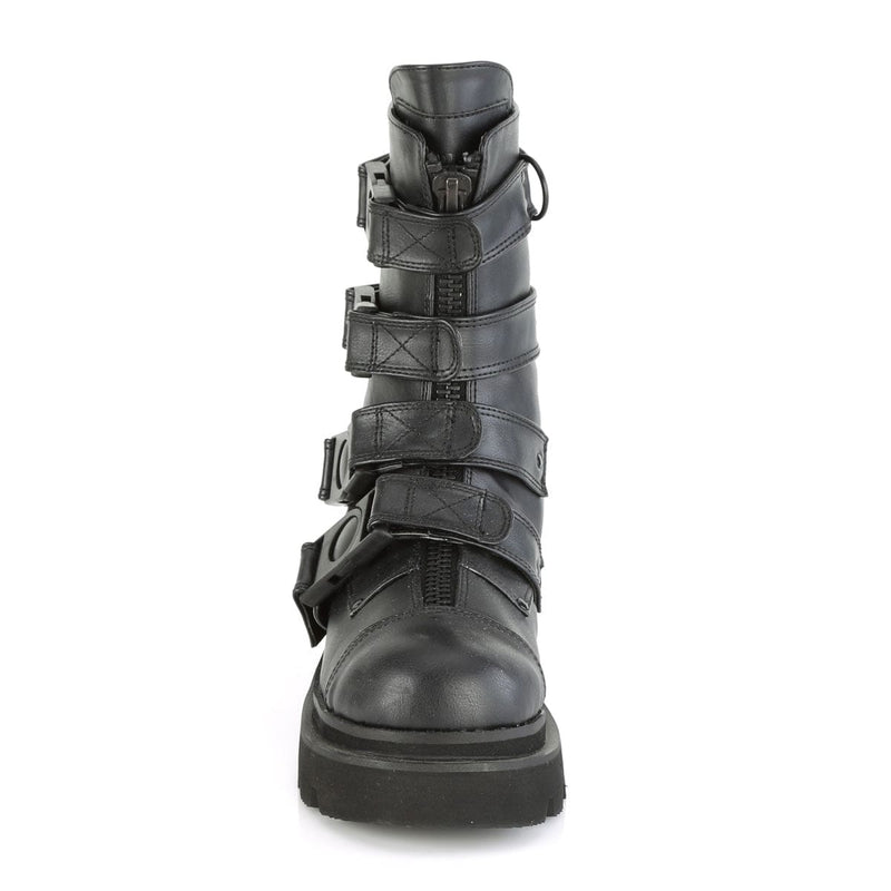 Demonia RENEGADE-55 Mid-Calf Boot (Black Vegan Leather)