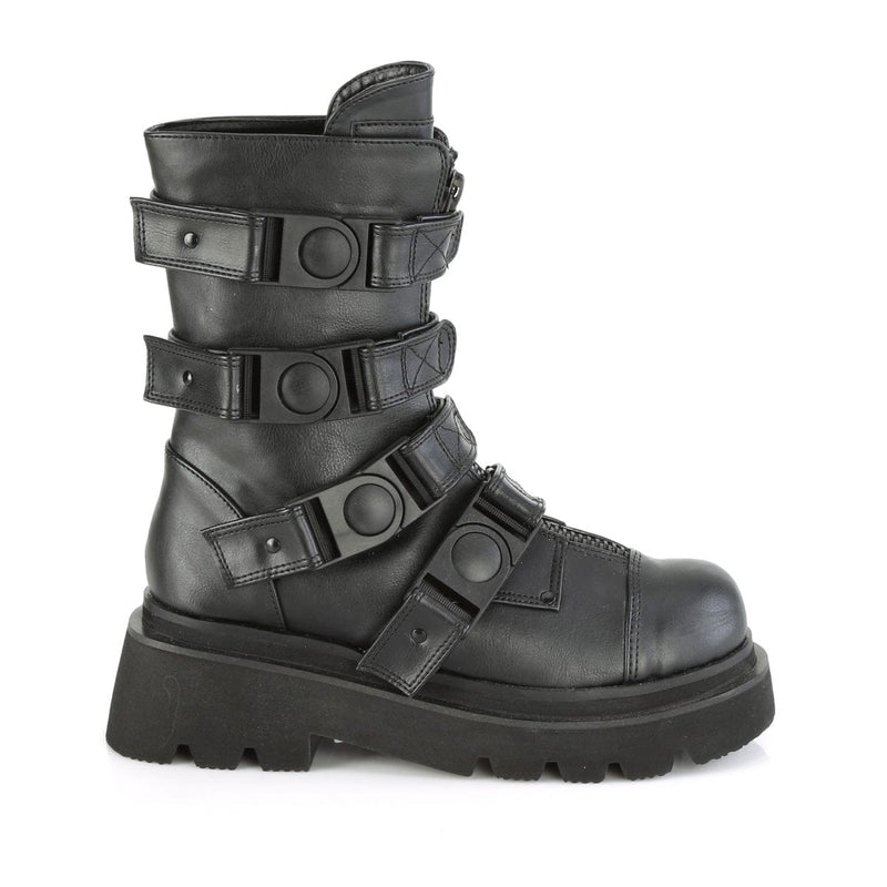 Demonia RENEGADE-55 Mid-Calf Boot (Black Vegan Leather)