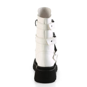 Demonia RENEGADE-55 Mid-Calf Boot (White Vegan Leather)