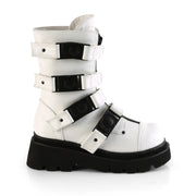 Demonia RENEGADE-55 Mid-Calf Boot (White Vegan Leather)