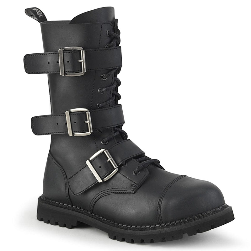 Demonia RIOT-12BK Ankle Boot (Black Vegan Leather) 4