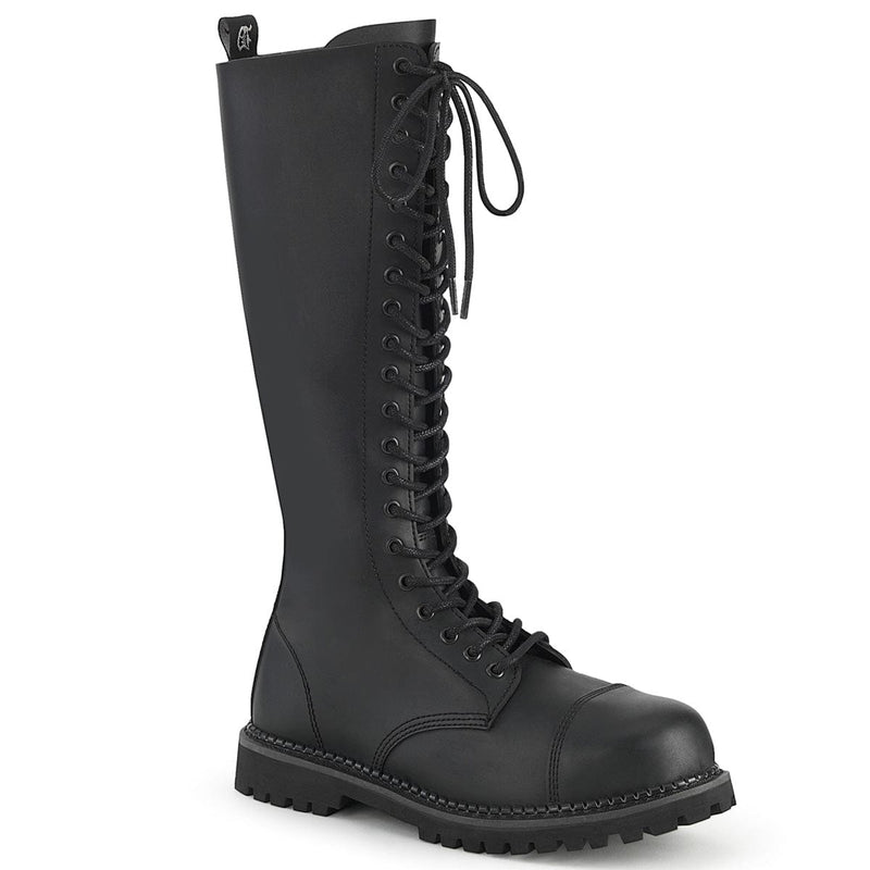 Demonia RIOT-20 Knee High Boot (Black Vegan Leather) 4