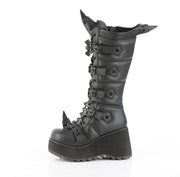 Demonia SCENE-157 Knee High Boot (Black Vegan Leather)