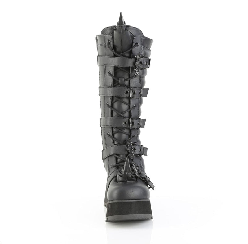 Demonia SCENE-157 Knee High Boot (Black Vegan Leather)