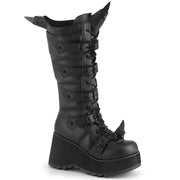Demonia SCENE-157 Knee High Boot (Black Vegan Leather)