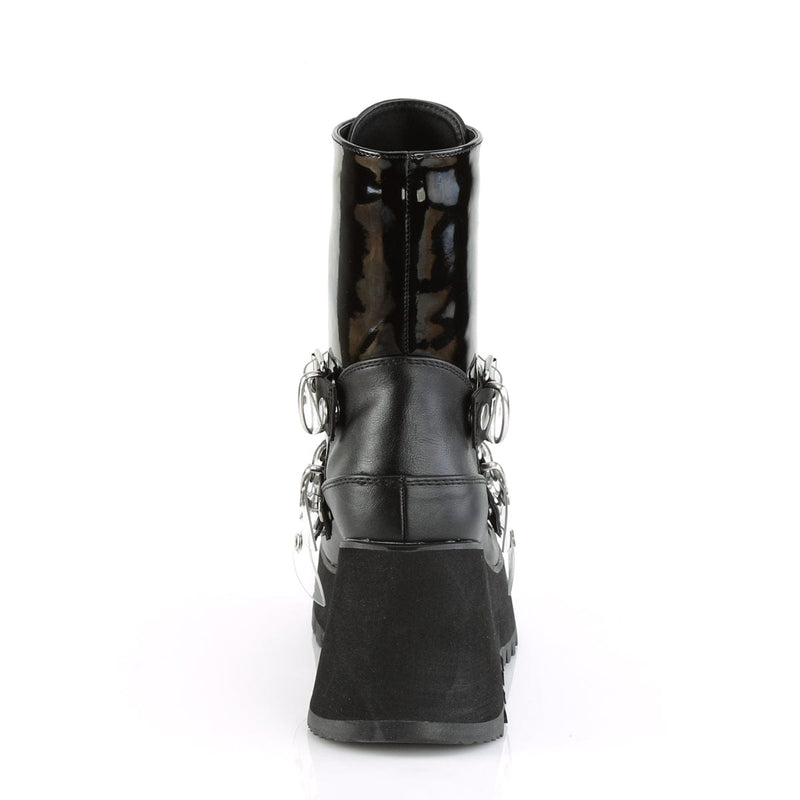 Demonia SCENE-51 Mid-Calf Boot (Black Patent-Black Vegan Leather)