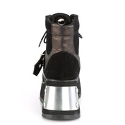 Demonia SCENE-53 Ankle Boot (Black Vegan Leather-Fishnet Fabric)