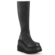 Demonia SHAKER-100 Knee High Boot (Black Vegan Leather)