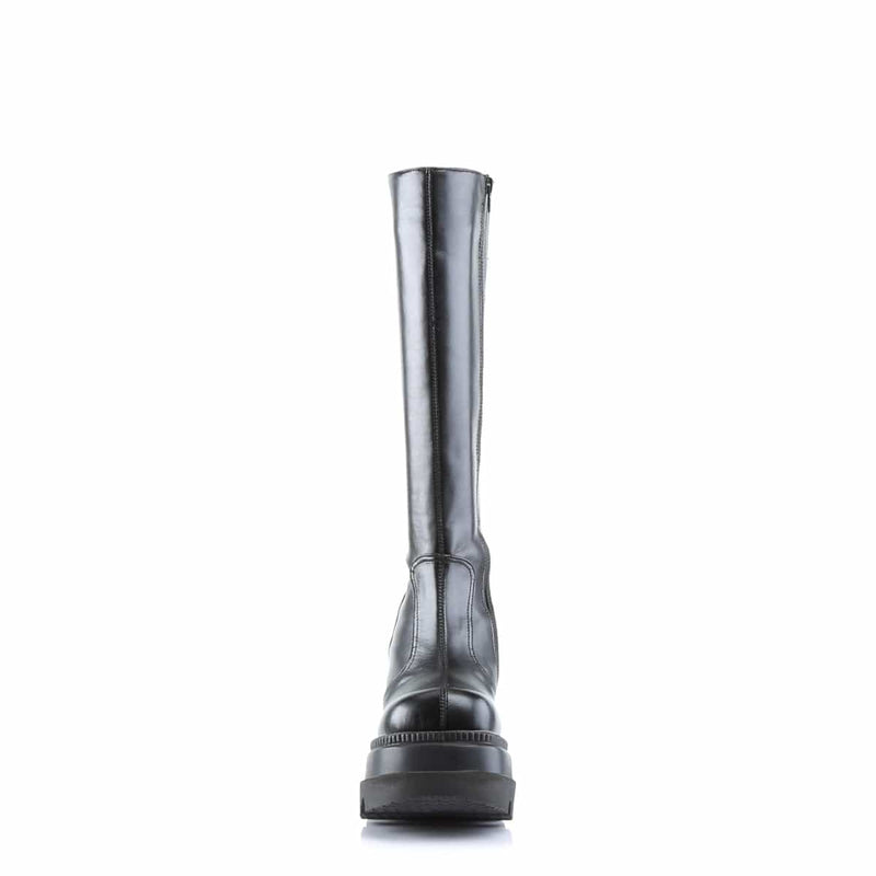 Demonia SHAKER-100 Knee High Boot (Black Vegan Leather)