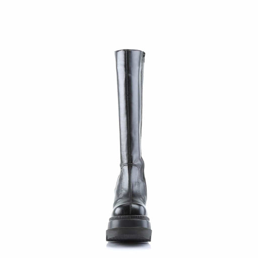 Demonia SHAKER-100 Knee High Boot (Black Vegan Leather)