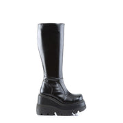 Demonia SHAKER-100 Knee High Boot (Black Vegan Leather)