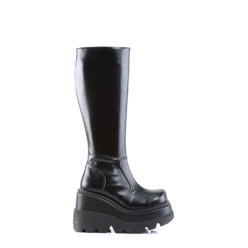 Demonia SHAKER-100 Knee High Boot (Black Vegan Leather)