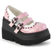 Demonia SHAKER-27 Mary Jane (Baby Pink-White Patent) 5