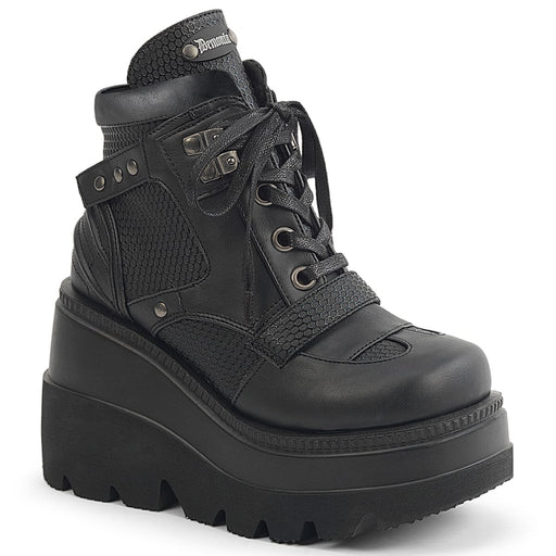 Demonia SHAKER-37 Black Vegan Leather Ankle Boot