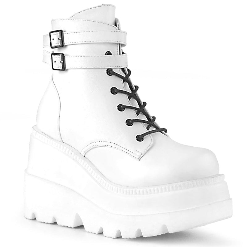 Demonia SHAKER-52 Ankle Boot (White Vegan Leather) 5