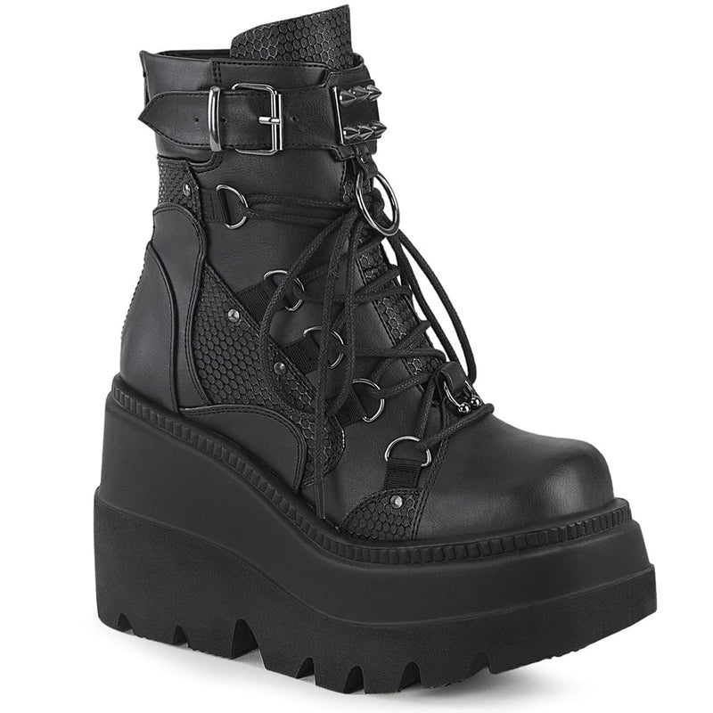 Demonia SHAKER-60 Ankle Boot (Black Vegan Leather)